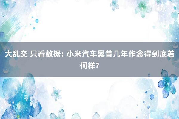 大乱交 只看数据: 小米汽车曩昔几年作念得到底若何样?