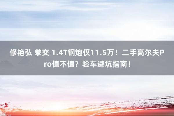 修艳弘 拳交 1.4T钢炮仅11.5万！二手高尔夫Pro值不值？验车避坑指南！