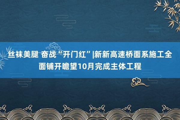 丝袜美腿 奋战“开门红”|新新高速桥面系施工全面铺开瞻望10月完成主体工程